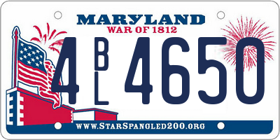 MD license plate 4BL4650