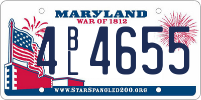 MD license plate 4BL4655