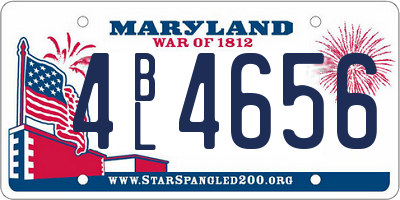 MD license plate 4BL4656
