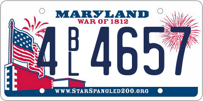 MD license plate 4BL4657