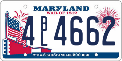 MD license plate 4BL4662