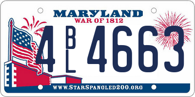 MD license plate 4BL4663