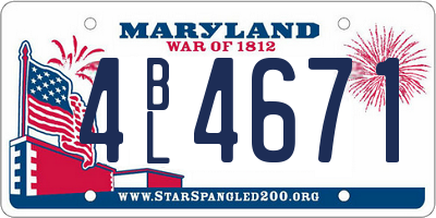 MD license plate 4BL4671