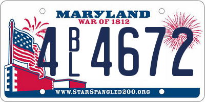 MD license plate 4BL4672