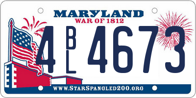 MD license plate 4BL4673