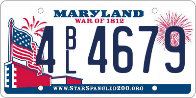 MD license plate 4BL4679