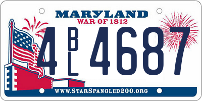 MD license plate 4BL4687