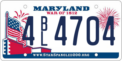 MD license plate 4BL4704