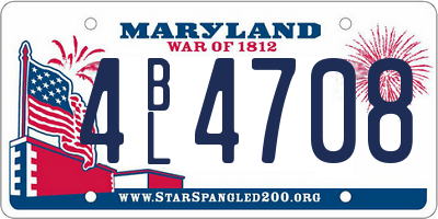 MD license plate 4BL4708