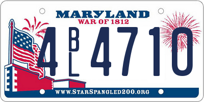 MD license plate 4BL4710