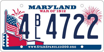 MD license plate 4BL4722