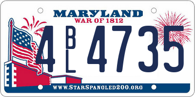 MD license plate 4BL4735