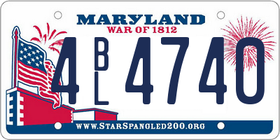 MD license plate 4BL4740