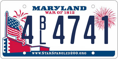 MD license plate 4BL4741