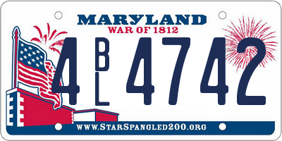 MD license plate 4BL4742