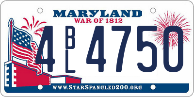 MD license plate 4BL4750