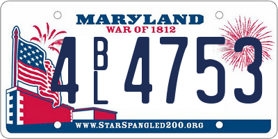 MD license plate 4BL4753