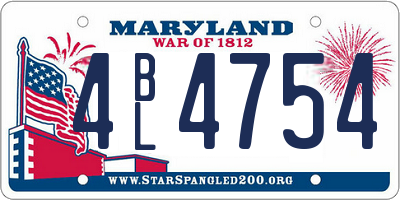 MD license plate 4BL4754