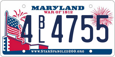 MD license plate 4BL4755
