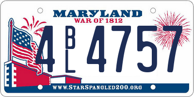 MD license plate 4BL4757