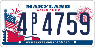 MD license plate 4BL4759
