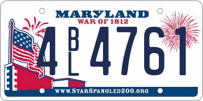 MD license plate 4BL4761