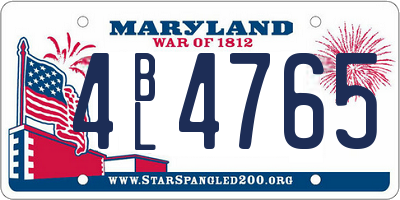 MD license plate 4BL4765