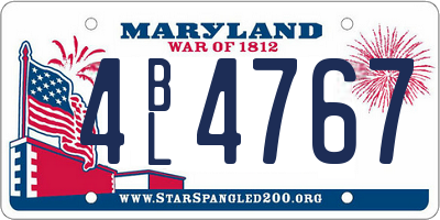 MD license plate 4BL4767