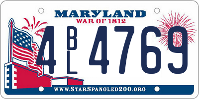 MD license plate 4BL4769