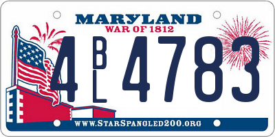 MD license plate 4BL4783