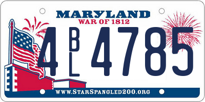 MD license plate 4BL4785