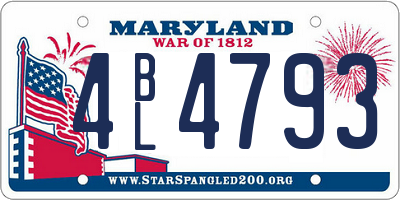 MD license plate 4BL4793