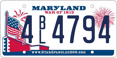 MD license plate 4BL4794