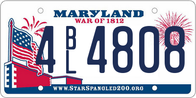 MD license plate 4BL4808