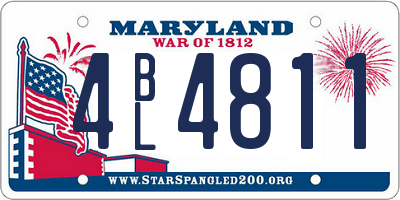 MD license plate 4BL4811