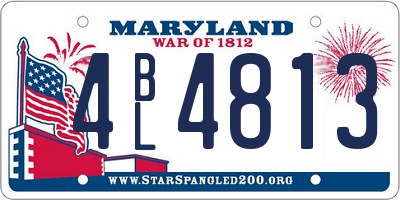MD license plate 4BL4813