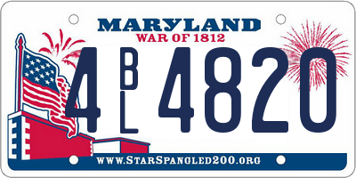 MD license plate 4BL4820