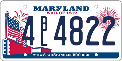 MD license plate 4BL4822
