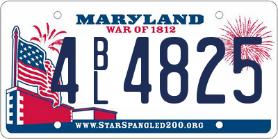 MD license plate 4BL4825