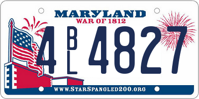 MD license plate 4BL4827