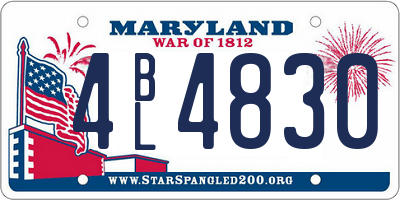 MD license plate 4BL4830