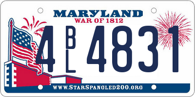 MD license plate 4BL4831