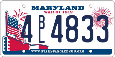 MD license plate 4BL4833