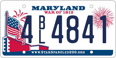 MD license plate 4BL4841