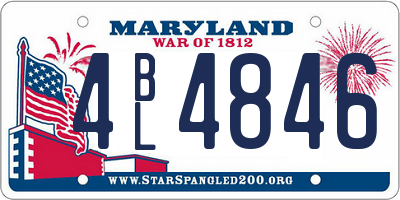 MD license plate 4BL4846