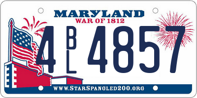 MD license plate 4BL4857