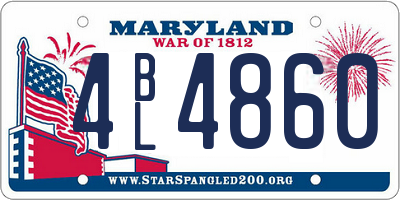 MD license plate 4BL4860