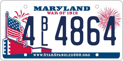 MD license plate 4BL4864