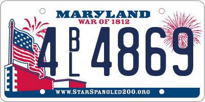 MD license plate 4BL4869