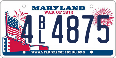 MD license plate 4BL4875